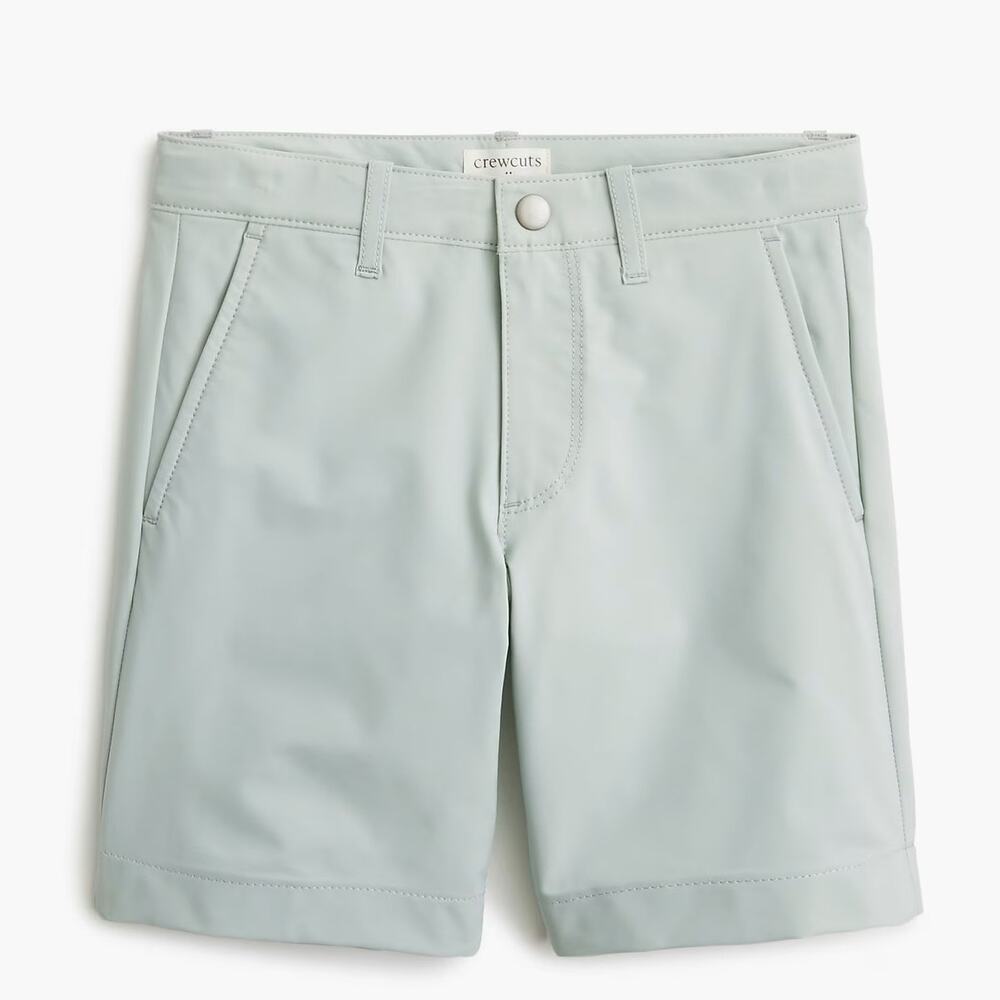 NWOT Crewcuts J. Crew Active Gramercy Tech Chino Shorts Light Stone Boys Size 6